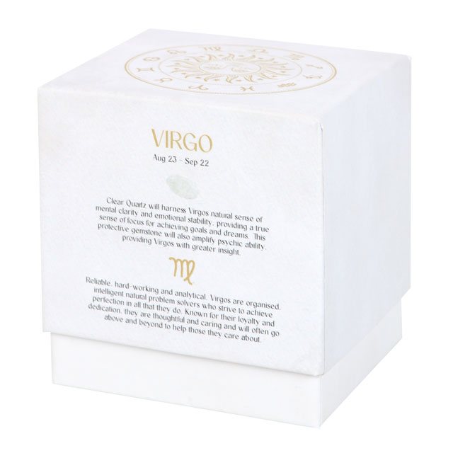 Virgo Zodiac Crystal Candle - Sandalwood & Patchouli