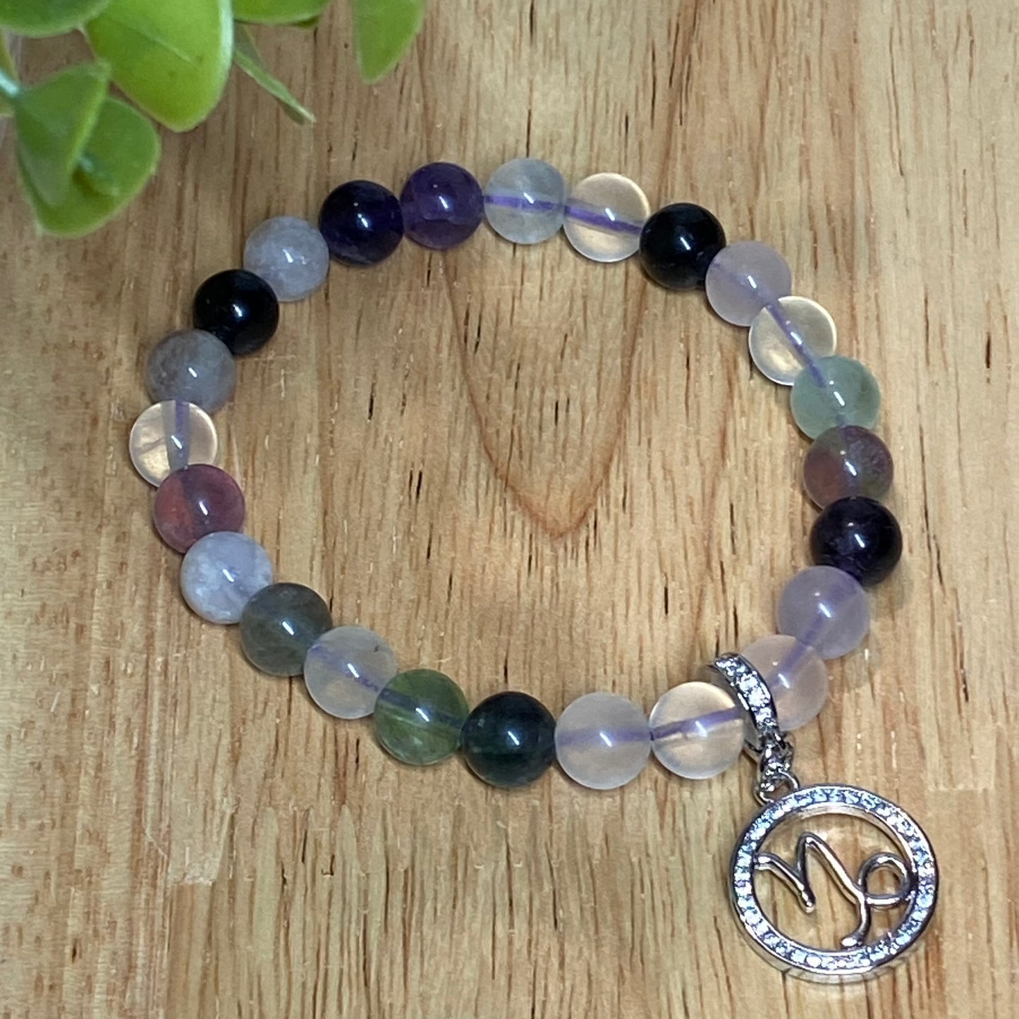 Zodiac Crystal Bead Bracelet - Capricorn