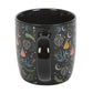 Black Midnight Bloom Folk Floral Print Mug