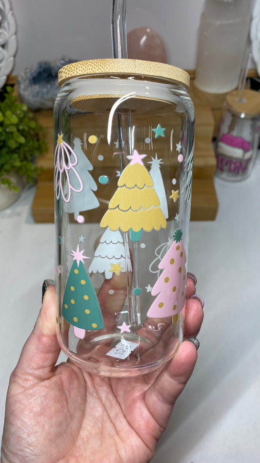 Glass Tumbler - Christmas Trees