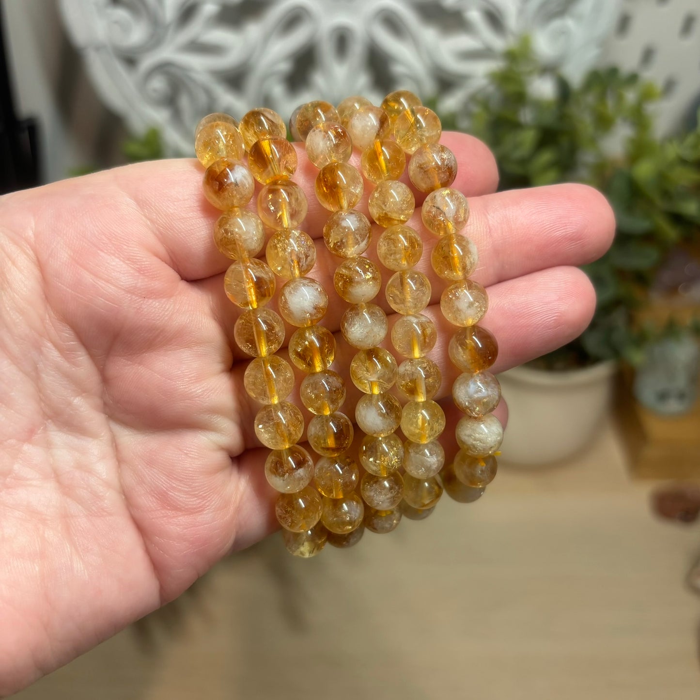 Citrine Bead Bracelet - Prosperity, Confidence and Happiness