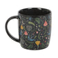 Black Midnight Bloom Folk Floral Print Mug