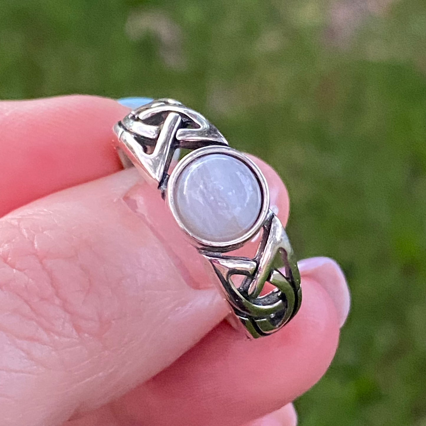 Celtic Blue Lace Agate Ring