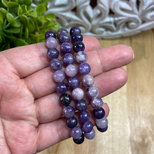 Lepidolite Bead Bracelet - Stress Relief, Transition and Healing