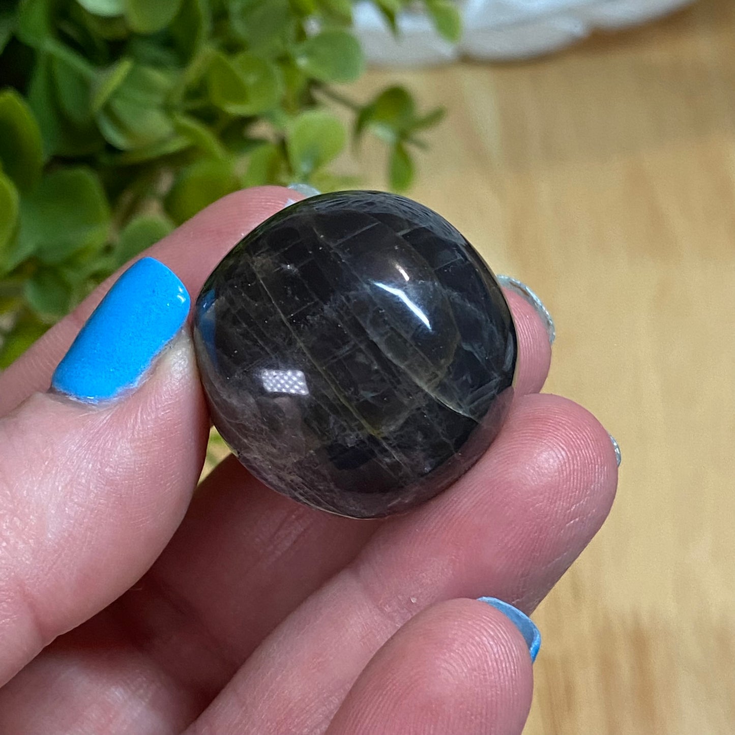 Black Moonstone Round Tumbles