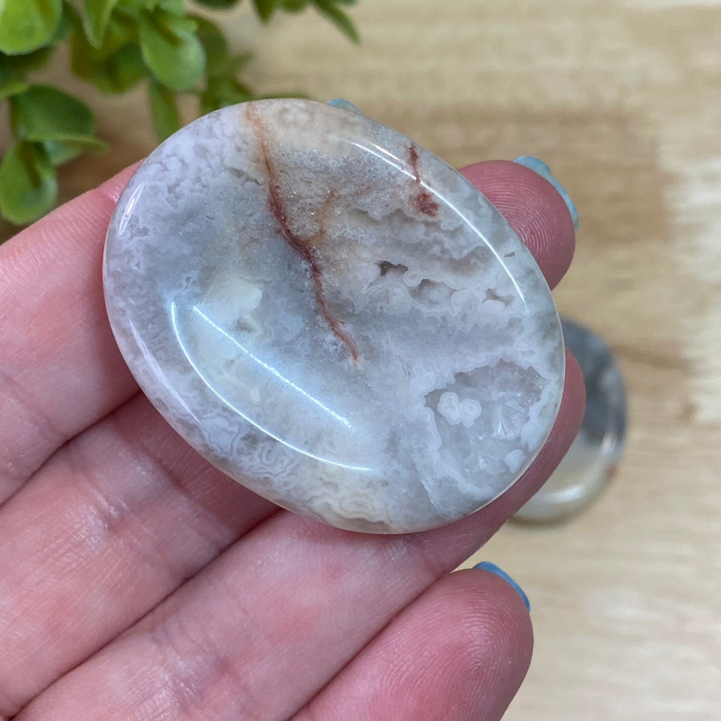 Flower Agate Worry Stone