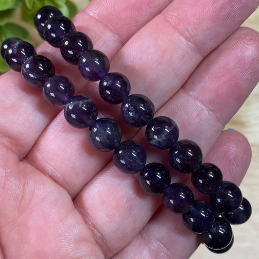 Amethyst Bead Bead Bracelet - 8mm