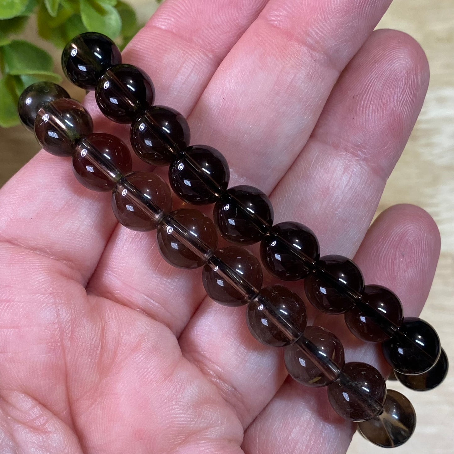 Smoky Quartz Bead Bracelet - 10mm - Grounding, Protection and Stress Relief