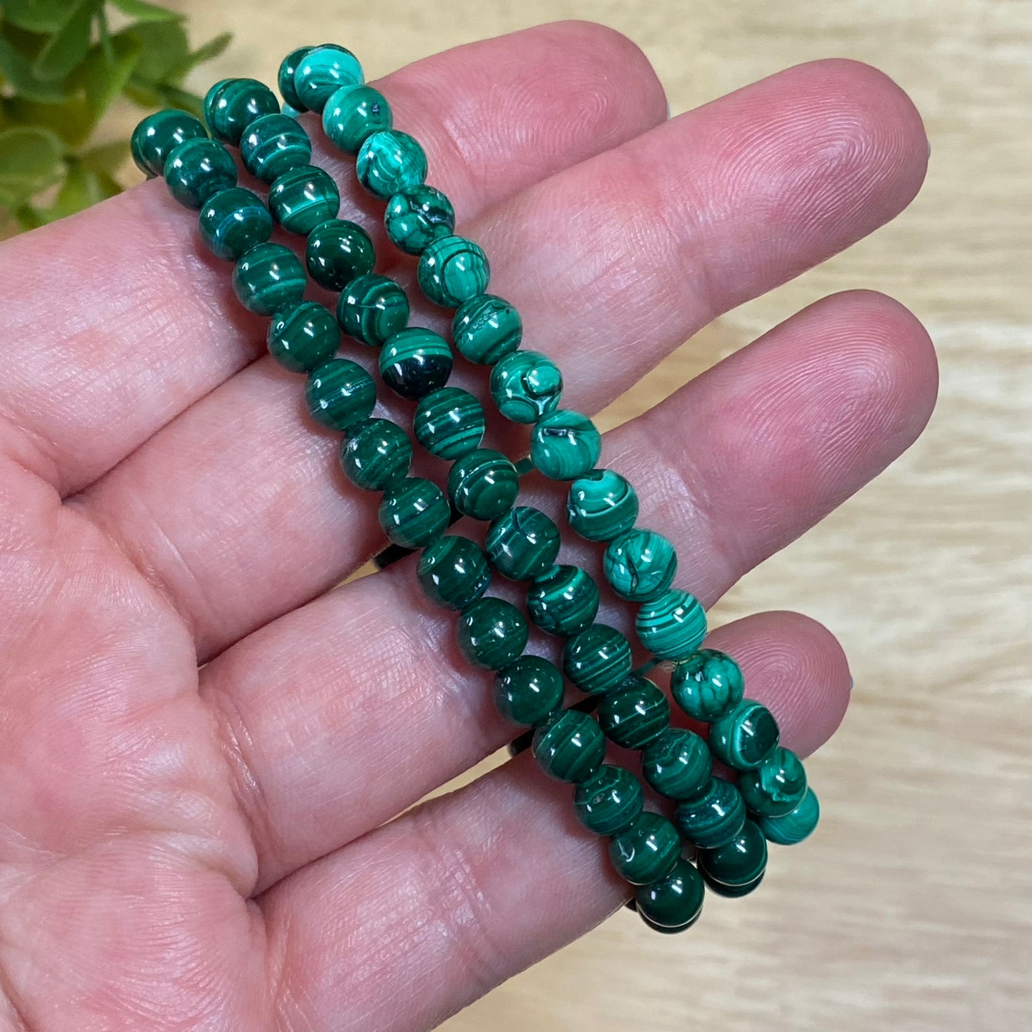 Malachite Bead Bracelets (6mm) - Protection, Motivation and Confidence