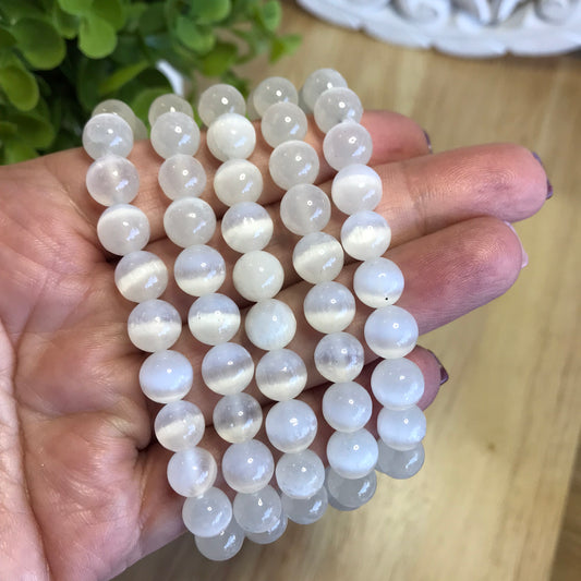 Selenite Bead Bracelet - Cleansing, Purification and Clarity