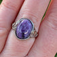 Charoite High Dome Ring