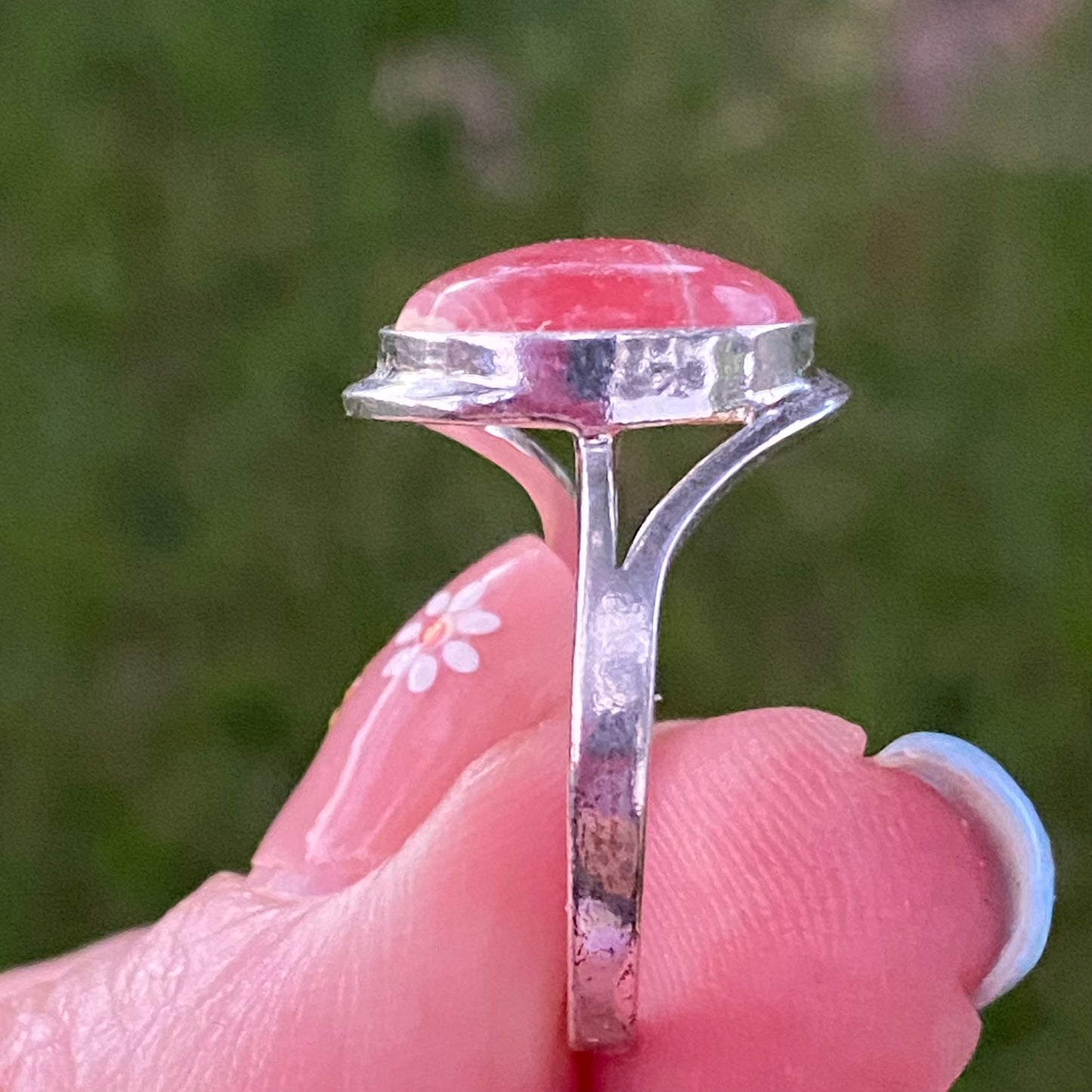 Sterling Silver Rhodochrosite Ring