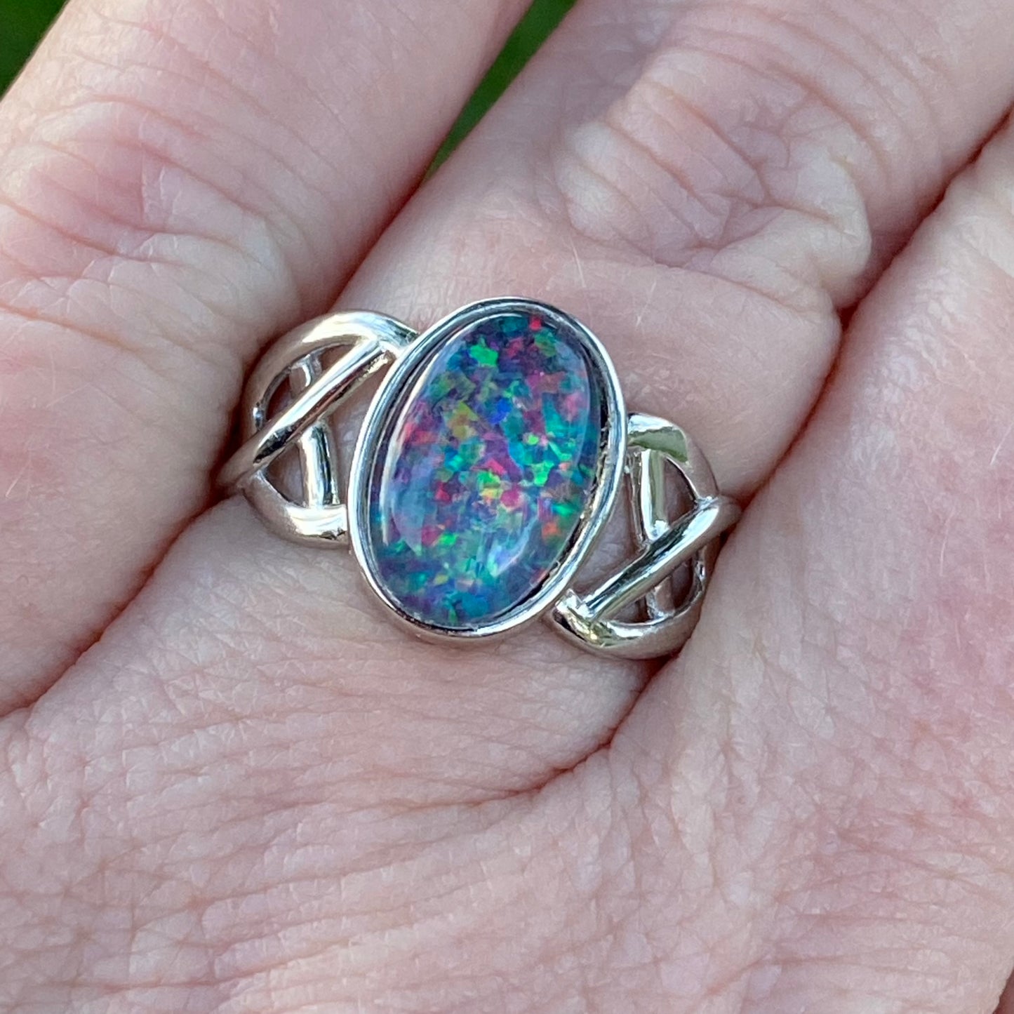 Australian Opal Triplet Ring