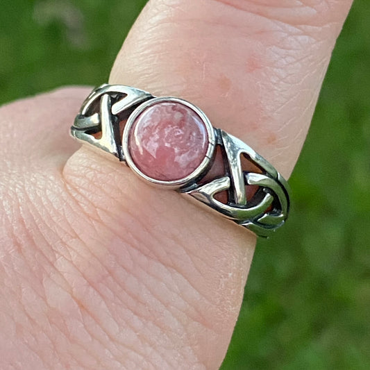 Celtic Rhodochrosite Ring